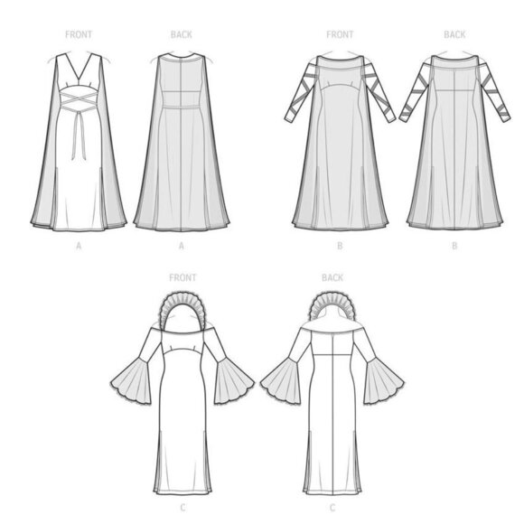 Simplicity Sewing Pattern 9629 11610 Costume Gown Womens Size 10-18 - Picture 3 of 3